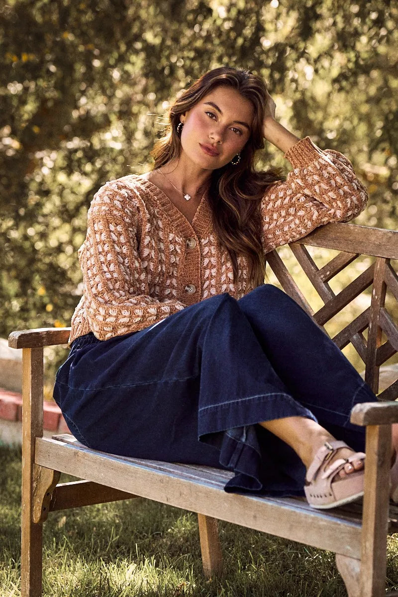 Soft Chenille Yarn Texture Button Sweater Cardigan-So Me-Reef Love