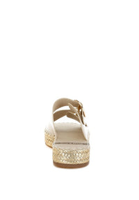 Shop Miova Metallic Buckle Detail Espadrille Flatforms-available at Reef Love online boho-chic boutique