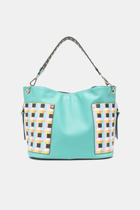 Women’s Three piece handbag set includes a Large Shoulder Bag, a Solid Bag, and a charming Heart Coin Pouch.