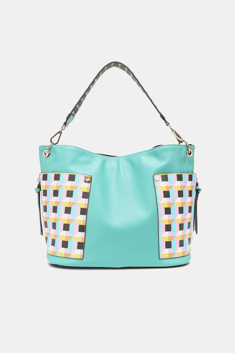 Women’s Three piece handbag set includes a Large Shoulder Bag, a Solid Bag, and a charming Heart Coin Pouch.