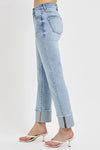 RISEN High Rise Straight Cuffed Relaxed Jeans