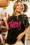 Shop BiBi Metallic Letter Spangle Raglan Puff Sleeve Top-available at Reef Love online boho-chic boutique
