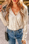 Gold Sequin Long Sleeve Bodysuit