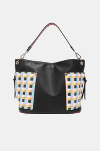 Women’s Three piece handbag set includes a Large Shoulder Bag, a Solid Bag, and a charming Heart Coin Pouch.
