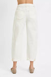 RISEN Winter White High Rise Barrel Cropped Jeans