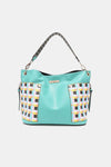Women’s Three piece handbag set includes a Large Shoulder Bag, a Solid Bag, and a charming Heart Coin Pouch.