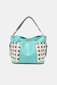 Women’s Three piece handbag set includes a Large Shoulder Bag, a Solid Bag, and a charming Heart Coin Pouch.