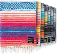 Authentic Handwoven Mexican Blanket | Yoga Blankets, Outdoor, Picnic, Beach, Camping | Equestrian Saddle | Serape 50X70 Inches - Azure, Pack of 1