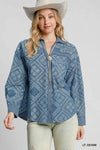 Paisley Print Denim Jacket