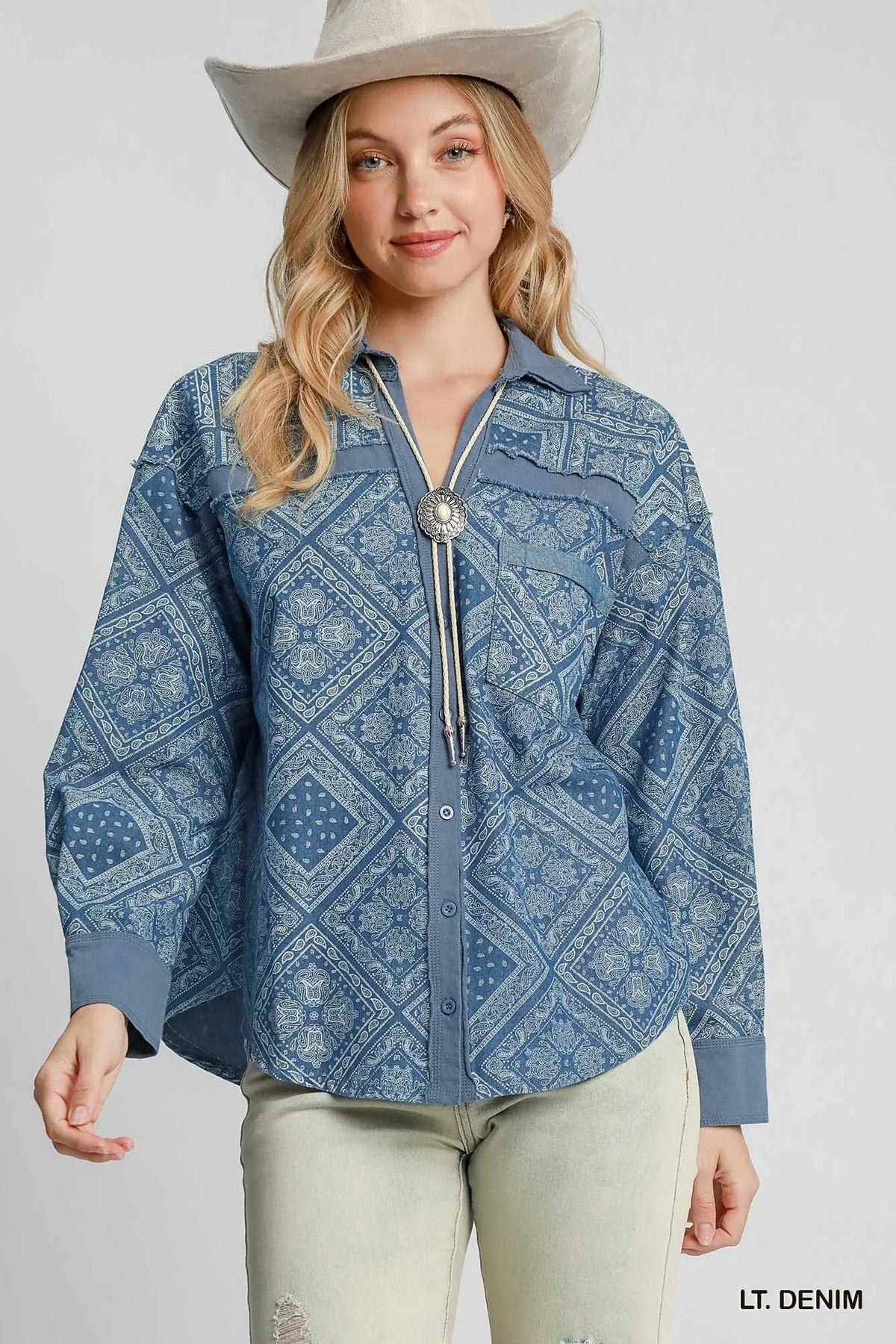 Paisley Print Denim Jacket