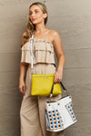 Women’s Three piece handbag set includes a Large Shoulder Bag, a Solid Bag, and a charming Heart Coin Pouch.