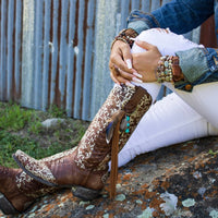 Aqua Terra Slab on Narrow Leather Cuff Bracelet-The Jewelry Junkie-Reef Love