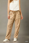 Cargo-Inspired Drawstring Pants-Stylish and comfortable cargo drawstring pants made from 100% cotton. Featuring multiple pockets and relaxed fit, your go-to for utility and everyday wear.-Reef Love Boutique