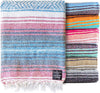 Authentic Handwoven Mexican Blanket | Yoga Blankets, Outdoor, Picnic, Beach, Camping | Equestrian Saddle | Serape 50X70 Inches - Azure, Pack of 1