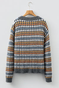 Dotty Knit Button-Up V-Neck Sweater Cardigan-JUNIPER BLVD-Reef Love