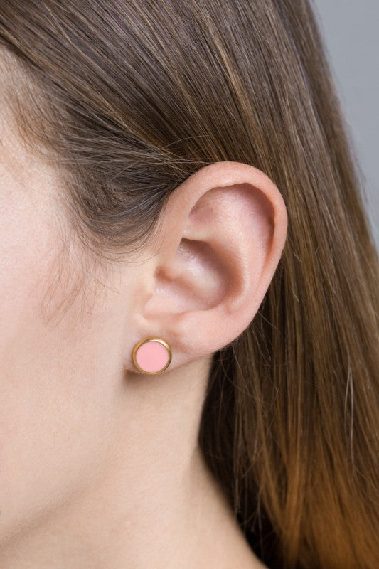 10mm Palette Earrings | Bubble Gum Pink (14K)-Lovoda-Reef Love
