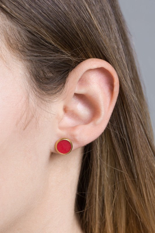 10mm Palette Earrings | Red (14K)-Lovoda-Reef Love