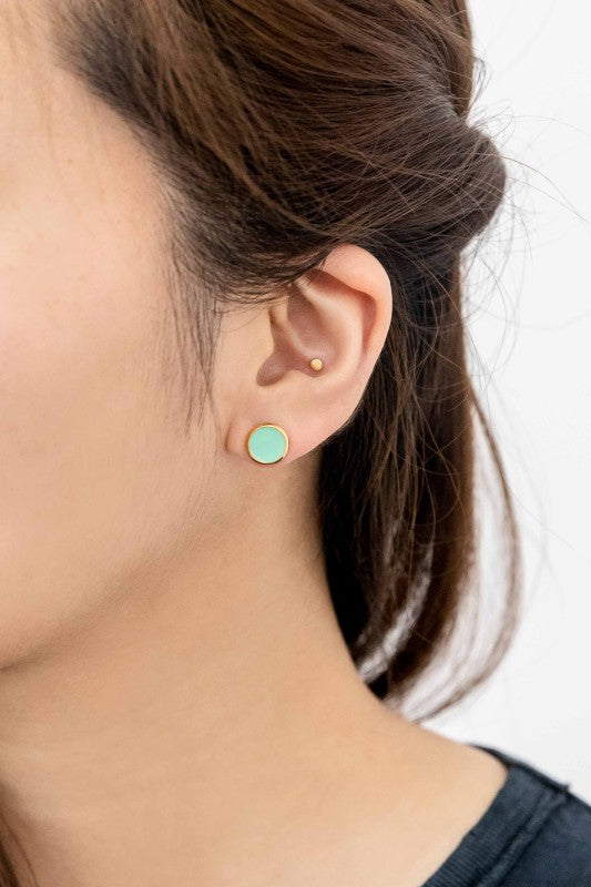 10mm Palette Earrings | Teal (14K)-Lovoda-Reef Love