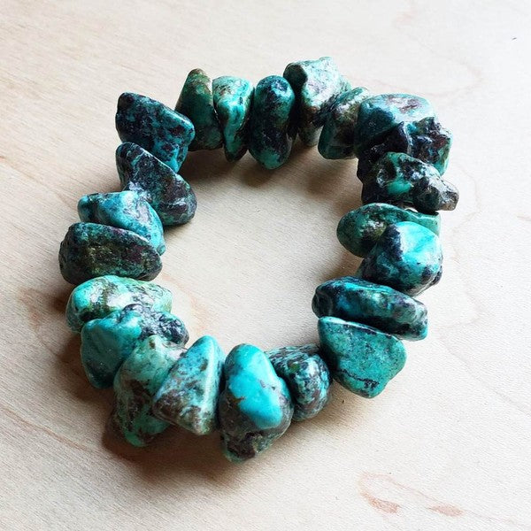 Chunky Natural Turquoise Bracelet-The Jewelry Junkie-Reef Love