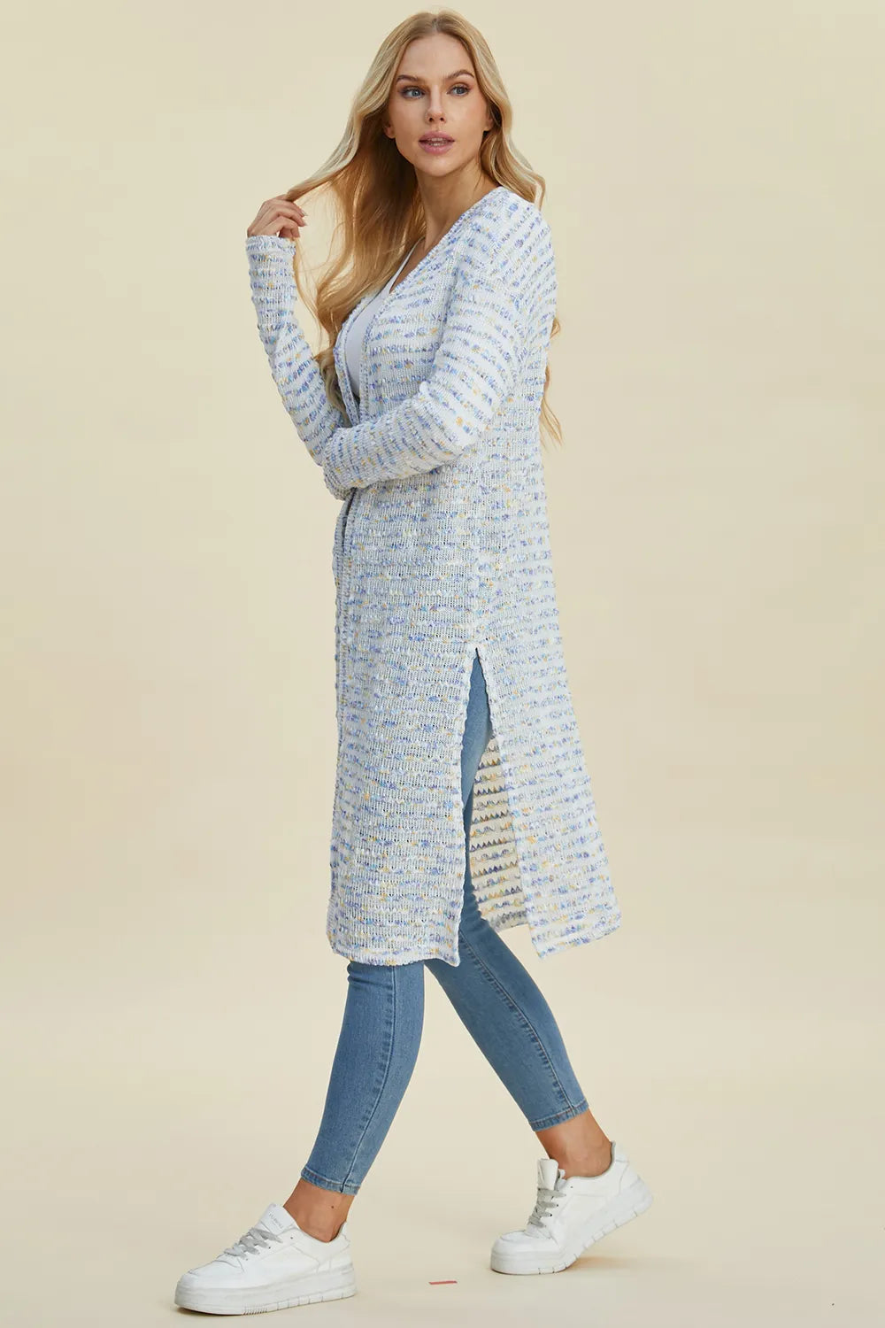 Lightweight Open Front Longline Cardigan-Double Take-Reef Love