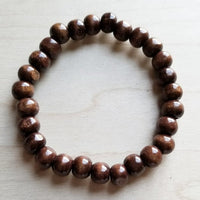 Large Wood Beaded Stretch Bracelet-The Jewelry Junkie-Reef Love