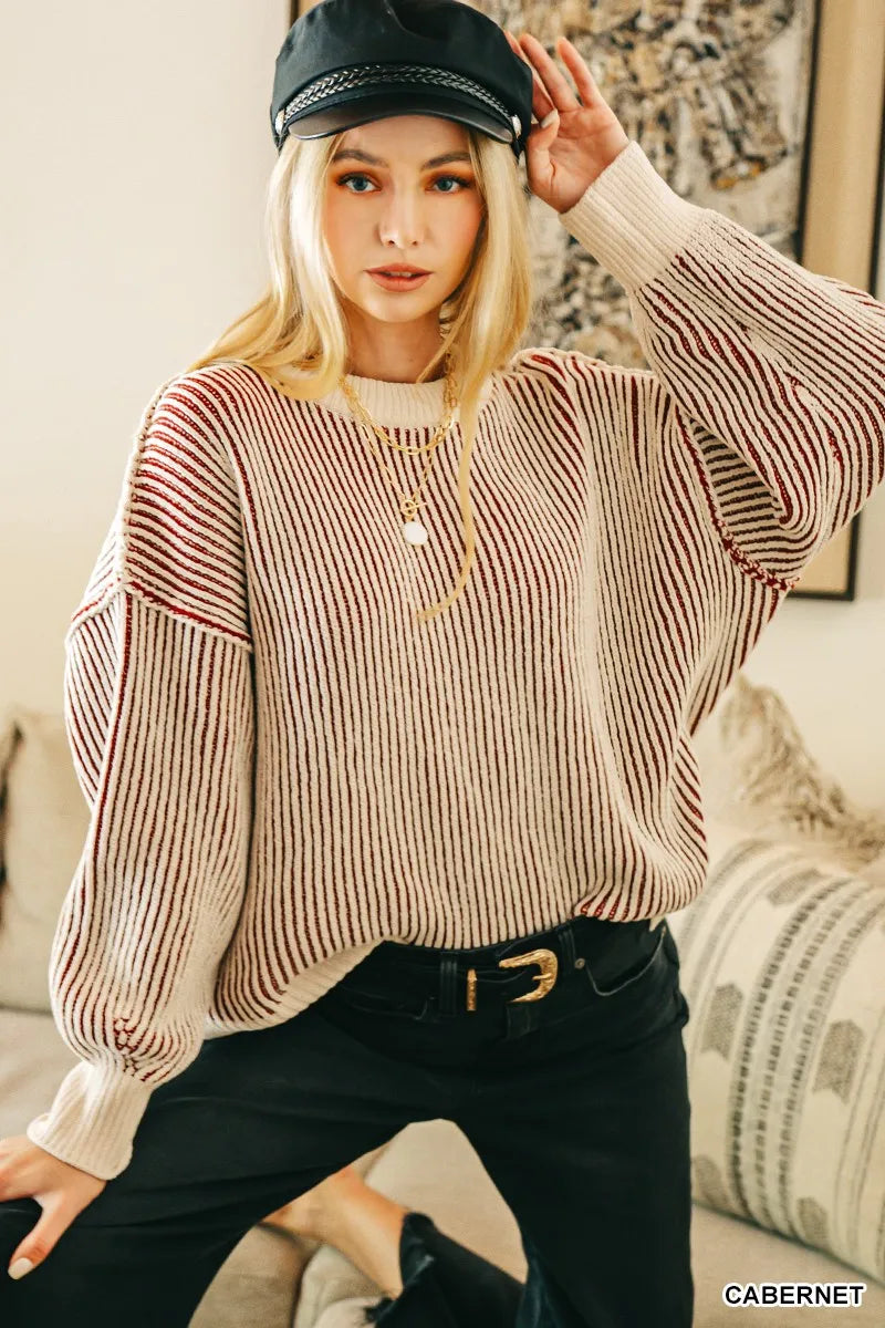 Two Tone Crewneck Sweater