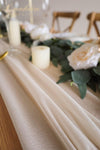 Lookein 10 Feet Champagne Chiffon Table Runner Sheer Wedding Table Cloth 29X120 Inches Rustic Wedding Decorations French Chiffon Table Runner