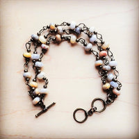Natural Agate Triple Strand Bracelet-The Jewelry Junkie-Reef Love