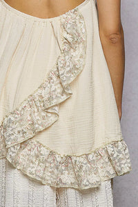 POL Lace Ruffle Halter Neck Cami-Cami Tank Top-Reef Love