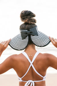 Foldable Bow Stripe Visor-Aili's Corner-Reef Love