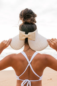 Foldable Bow Stripe Visor-Aili's Corner-Reef Love