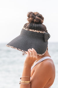 Leopard Trim Foldable Bow Visor-Aili's Corner-Reef Love