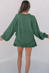 Corded Top and Ruffle Mini Skirt Outfit Set-Reef Love