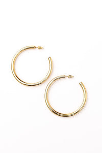 14K Stainless Open Hoop Earrings, Tarnish Resistant-Jewelry & Accessories - Earrings - Hoop Earrings-Reef Love