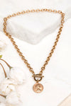 Coin Pendant Chain Necklace, Tarnish-Resistant