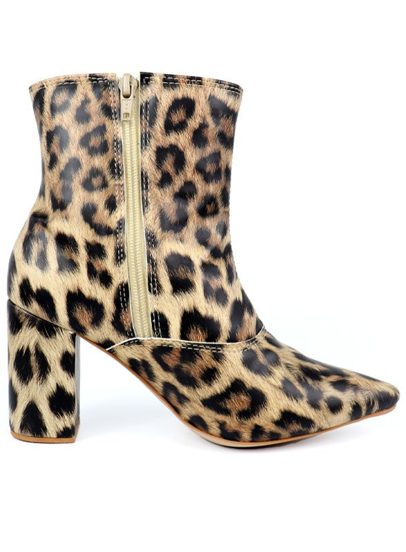 Pointed Toe Booties with Block Heel