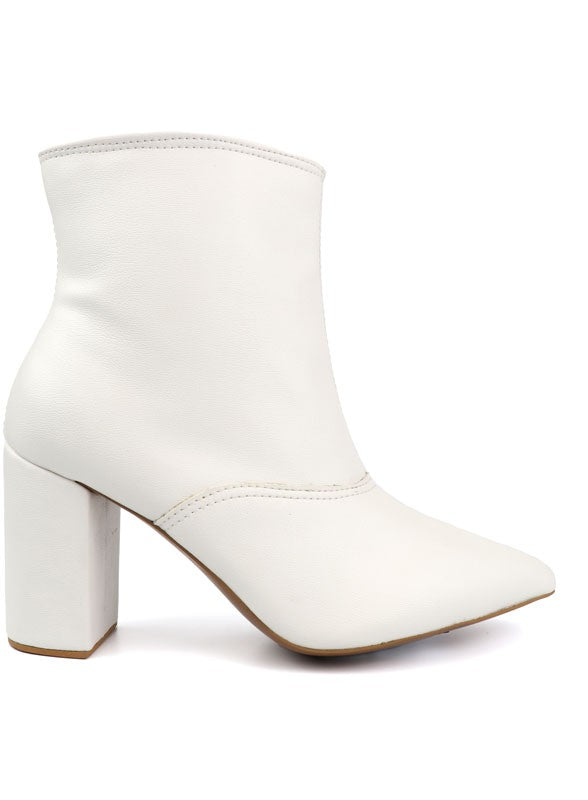 Pointed Toe Booties with Block Heel