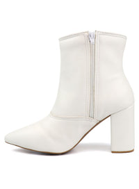 Pointed Toe Booties with Block Heel