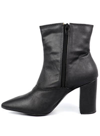 Pointed Toe Booties with Block Heel