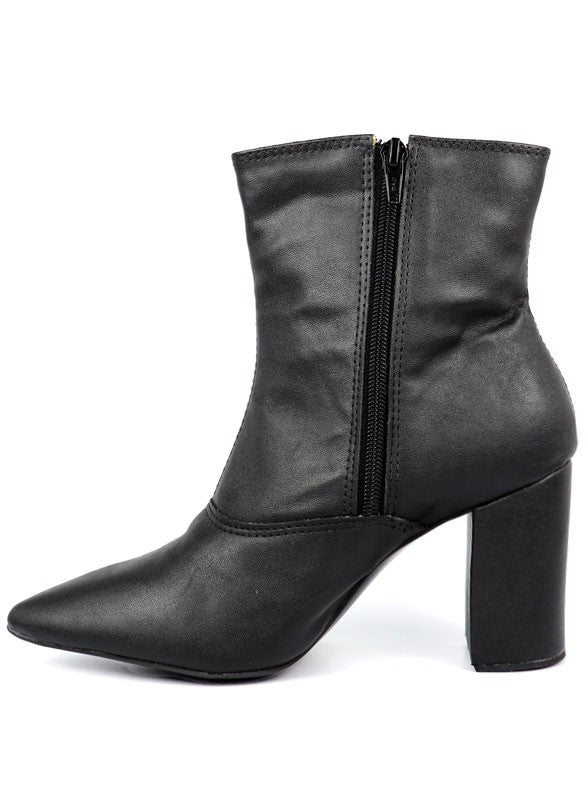 Pointed Toe Booties with Block Heel