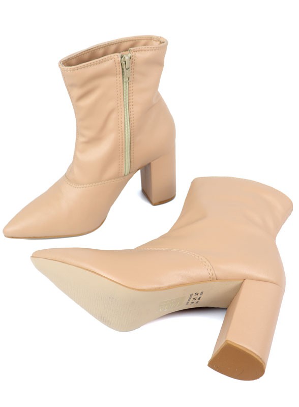 Pointed Toe Booties with Block Heel