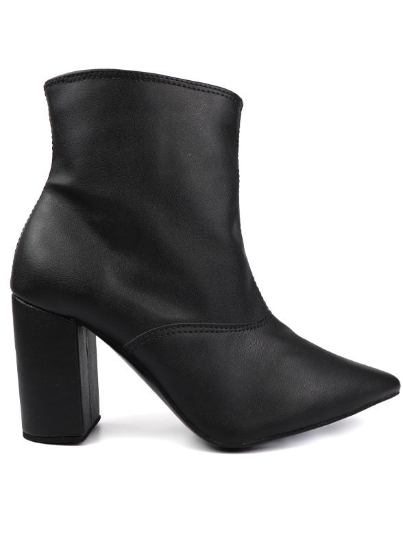 Pointed Toe Booties with Block Heel
