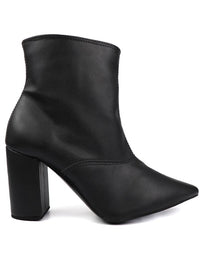 Pointed Toe Booties with Block Heel