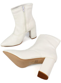 Pointed Toe Booties with Block Heel