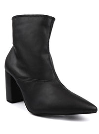 Pointed Toe Booties with Block Heel