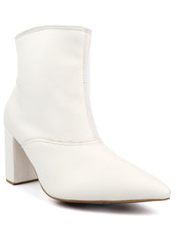 Pointed Toe Booties with Block Heel