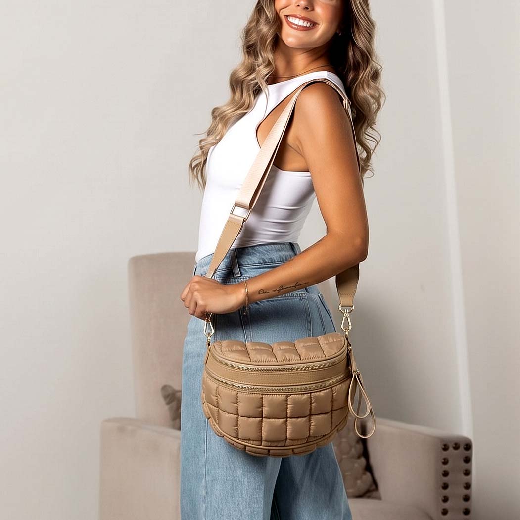 Jaya Puffer Double Zip Crossbody Sling-crossbody sling bag-Reef Love