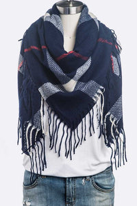 Fringe Soft Plaid Square Scarf-Artini Accessories-Reef Love