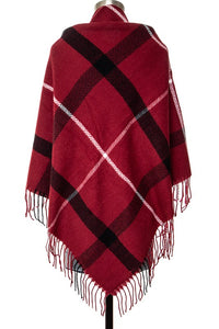 Fringe Soft Plaid Square Scarf-Artini Accessories-Reef Love