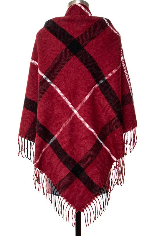 Fringe Soft Plaid Square Scarf-Artini Accessories-Reef Love